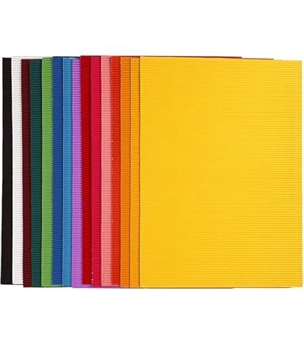 Cartoncino Ondulato Creativ - 10 Fogli 25x35 Cm, 120 G, Coste Fini Per Fai Da Te - Foto 2