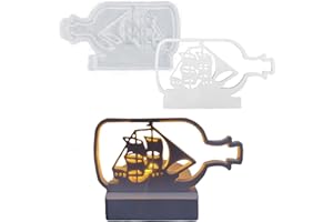 ‎ALEFBET Silikonformen Gießformen, Silikonform Kerzenhalter DIY Kombination Silikon Gießform Kerzenhalter, Gipsformen zum Gießen (Einsatz - Flasche und Boot)