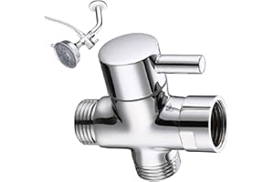HARY Shower Diverter Valve, Side Outlet G1/2" (20mm) Lower Inlet G3/4"（25mm & Upper Outlet G3/4"（25mm） BSP T-Type Adapter, 3-Pass Faucet Diverter, Shower Head Universal Diverter (Note The Sizes)