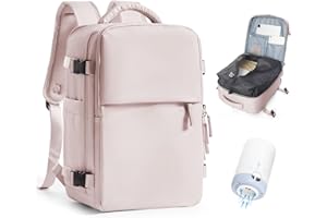 VENATIN Vakuum Rucksack Handgepäck mit pumpe, Reiserucksacks Vakuum Airbag mit Vakuumsystem Vakuumrucksack Wizzair 40×20×25CM für Damen Herren, Rosa