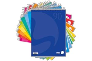 BM BeMore - Blocco Spiralato L/C Color 0100208 - Blocco Spiralato Lato Corto Formato A4 - Rigatura 5mm, Quadretti 5mm - Carta 90 g/mq - Confezione 5 Pezzi - Colori assortiti