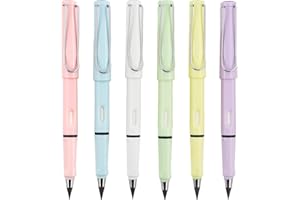 Zoonvii Lápices Sin Tinta Eterno,6pcs Lápiz Infinito con 6 Lápiz de Punta de Grafito Reemplazable,Eternal Pencil Bolígrafo Sin Tinta,Reutilizable,Borrable,Lápiz eterno de escritura ilimitada (blanco)