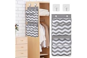 Tohoee Organizzatore Tessuto da Porta Capiente Tasche Portatutto con Labbro Impermeabile Portaoggetti Bagno da Appendere Organizer da Appendere Organizer Armadio (L: 36 x 60cm)