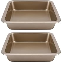 2 Teglie Da Forno Quadrate Antiaderenti Oro 22.5x22.5x4.6cm - Per Biscotti E Pane - Foto 11