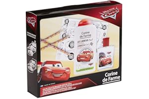 Corine De Farme | Cars Coffret Cadeau | Disney| Eau de toilette Enfant 50ml | Gel Douche Enfant 250ml | Coloriage Enfant | Crayons de couleurs |Fabriqué en France