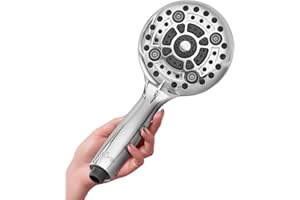Lokby 6 Settings Shower Head High Pressure - Water Saving System 28% Less Water with High Pressure Shower Heads - Low Pressure Shower Head - Anti-Clog Nozzles Prevent Build Up - G1/2 Connection