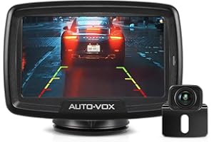AUTO-VOX CS2 Digital Wireless Reversing Camera kit, Stable Signal Rear Camera, Super Night Vision Backup Camera and 4.3" Rear View Monitor for Vans,Trucks,Camping Cars,RVs
