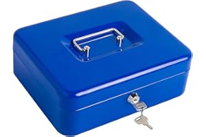 Kippen 10032B2 - Cassetta Portavalori con Vassoio Portamonete. Colore Blu. Dimensioni: 200X160X90mm.