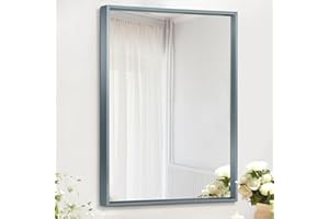 AAZZKANG Mirror Wall Decor Metal Framed Mirror Modern Wall-Mounted Mirror for Bedroom Bathroom Living Room Rectangular Vanity Mirror 50x40cm