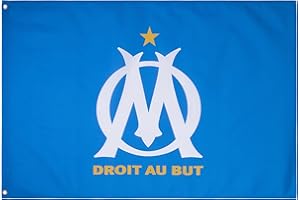 Drapeau OM - Collection officielle OLYMPIQUE DE MARSEILLE - Taille 150 x 100 cm
