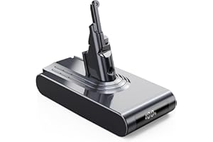 EVARY 8000mAh Batería para Dyson V8 con Pantalla, Batería de Repuesto para Dyson V8 Compatible con Dyson V8 Absolute V8 Animal V8 Series V8 Motorhead V8 Absolute Pro SV10 Aspirador de Mano con 2 Filtros