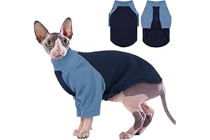 DENTRUN Maglione per gatti, maglione per gatti, pile per gatti, cappotto caldo per gatti, pigiama per gatti, vestito per gatti senza peli, maglietta per gatti, pullover per gatti per il freddo, panno