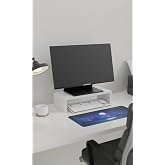 Monitor Standı, Masa&uuml;st&uuml; Y&uuml;kseltici Raf, 45x20x11.8 cm, Beyaz