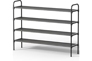 Kitsure Shoe Rack for Closet, Sturdy Shoe Storage for Entryway, Space-Saving Shoe Rack Small and Shoe Shelf, 99.0 x 29.9 x 75.4 cm, Black