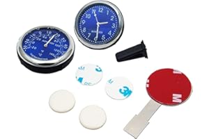 Baceyong 2x horloge moniteur numérique Clip lumineux/thermomètre à coller multicolore universel, horloge à quartz de voiture + thermomètre