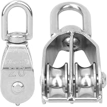 Poulie Double En Acier Inoxydable 304 - Charge 250kg, M32, Pour Câble De Levage (Lot De 2)