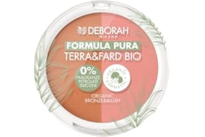 Deborah - Terra & Fard Formula Pura, con materie prime Biologiche e Vegane - Scalda il colorito e dona un finish radioso- Ideale per pelli sensibili -Colore n.2 Medium, 9 gr