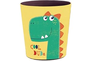 Batop Papierkorb Kinder, 10L PU Leder Wasserdicht Papierkorb mit Dinosaurier Motiv Mülleimer Dekorativ Papierkorb für Kinderzimmer Mädchen Junge