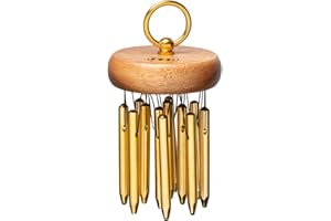 Meinl Percussion Hand Held Chimes - Small Musical Instrument with 12 Sound Bars - Hand-Played - With Holding Ring - Aluminum, Gold (CH-HPEG)