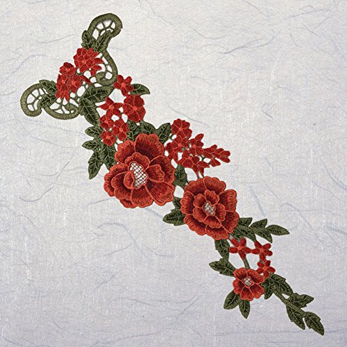 Blue Vessel 1 Stk Stickerei Rose Blume Nähen auf Patch Abzeichen Tasche Hut Jeans Kleid Applique Fertigkeit (a) - 3