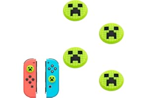 Haofun Joystick Caps Kappen für Nintendo Switch 2 (2025), 4 Stück Silikon Thumb 3D Grips Caps Schutz hülle Kappen Case Cover, Verbessertes Spielerlebnis (für Minecraft - Grün)