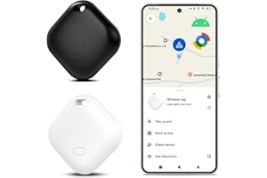 LIZOAK 2 Stück Air smart Tag Android Tracker GPS für Android, Bluetooth Objektlokalisierer mit Funktion Find My Device von Google, Kompatibel mit Schlüsseln, Taschen, Koffern und Geldbörsen,Weiß,Schwarz