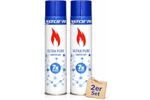 TopShop24you 2X Premium Feuerzeuggas 300 ml – Ultra Reines Butan (7X gefiltert) inkl. 5 Adapter – Universal Nachfüllgas für Feuerzeuge, Sturmfeuerzeuge & Küchenbrenner