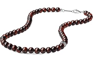 GAVU Collier Perle Homme, Collier Fleur de Lis, Collier Acier Inoxydable Homme