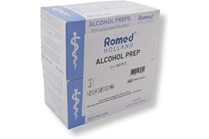 Romed Tamponi imbevuti di alcool, 65 x 30 mm, a 2 strati, 2 x 100 pezzi, sigillati igienicamente (1 set = 1 x 2 x 100 pezzi)
