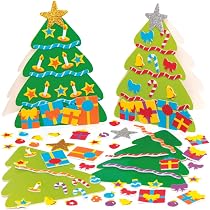 Kit Créatif Sapins De Noël Baker Ross - 4 Sapins En Mousse à Décorer, Avec étoiles Dorées - Activité Manuelle Enfants - 2