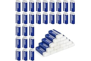 YICAAM 42 x White Plastic Erasers, 2B Soft and Durable Eraser Very Suitable for Artists, Children, School and Office