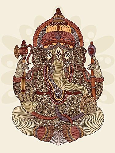 Valentina Ramos Ganesha 40 x 50cm Canvas Prints, Polyester, Multi-Colour, 40x50x3.2 cm