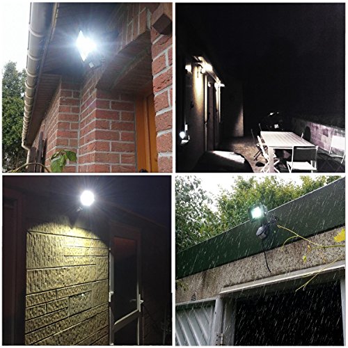 MEIKEE 10W LED Fluter Floodlight Strahler Licht Scheinwerfer Außenstrahler Wandstrahler Schwarz Aluminium IP65 Wasserdicht AC 85 – 265V Tageslichtweiß [Energieklasse A++] - 6
