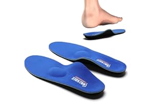 Valsole Plantillas Ortopédicas soportes de arco y talones la absorción de choque- para el dolor de talón, pie plano, Fascitis Plantar, dolor de rodilla y espalda (35-36 EU (230mm) V107B-Azul)