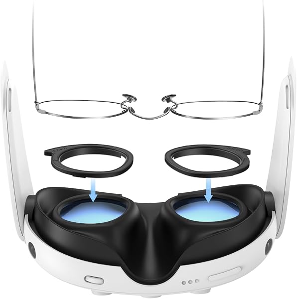 AMVR linsenschutz Kompatibel mit Meta/Oculus Quest 3 Zubehör, Brillenabstandshalter für Q3 Linsen, vr Brille - 1