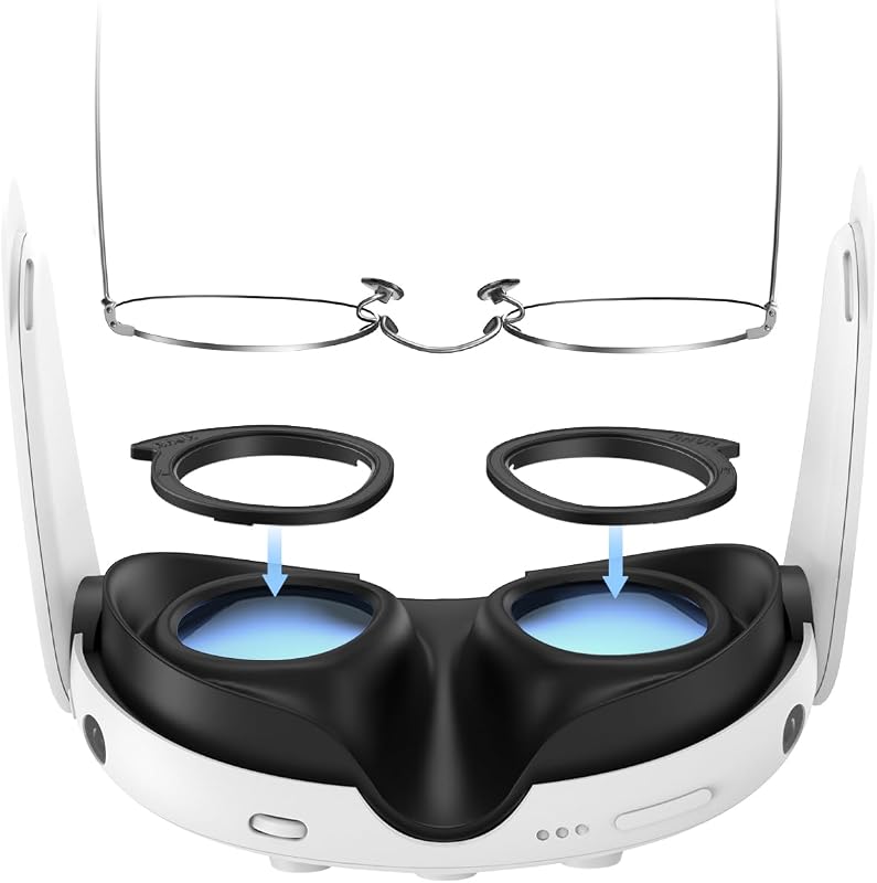 AMVR linsenschutz Kompatibel mit Meta/Oculus Quest 3 Zubehör, Brillenabstandshalter für Q3 Linsen, vr Brille