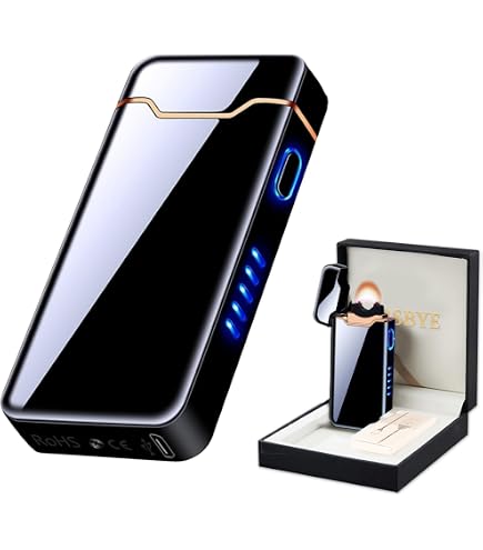 Accendino antivento, impermeabile a doppio arco, accendino elettrico con torcia a LED, accendini USB ricaricabile senza fiamma al plasma con cordino per campeggio, (mimetizzazione