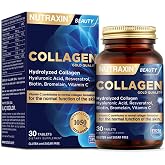 Nutraxin Collagen Gold Quality Tablet &ndash; Hidrolize Kolajen, C Vitamini, Hyaluronik Asit, Biotin, &Ccedil;inko ve Resveratrol &ndash; 30 Tab