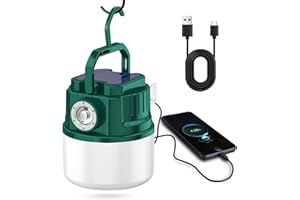 Olycism Lampe solaire de camping 3600mAh LED Lanterne de camping 1000 Lumens Portable Lumineux Rechargeable 4 modes d'éclairage Chargeur USB Etanche Lampe de tente pour extérieur d'urgence