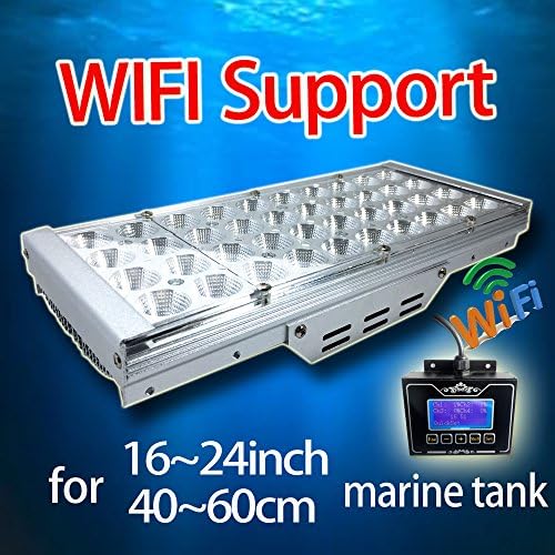 DSunY Smart Marine Light For 16”-24” Aquarium Tank, Coral Reef Saltwater Lamp Programmable Timer Wifi Support for Android, IOS