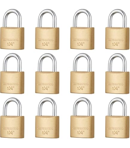 24-Pack Solid Brass Padlocks Keyed Alike - Small Gym Locks Same Key For Lockers & Luggage