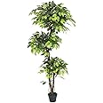 FOX & FERN Topiary 6 FT Ficus Artificial Plant | with Basic Pot | Elevate Any Corner of Your Home/Garden | Best for Gifting | Party, Wedding and Home Decor GAJW2752