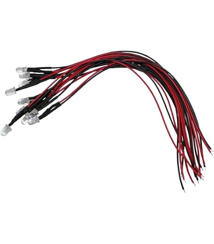10 LEDs Pré-câblées Blanches - 5 Mm, 3-6V - Pour Projets DIY, Décoration Et électronique - Fils Inclus