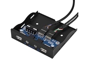 BYUP Limouyin Pannello Frontale Floppy 3.5 '' 2 Porte USB2.0 HD-Audio Pannello Frontale Floppy da 9 Pin a 2 interfaccia USB2.0 con Microfono Audio per Computer