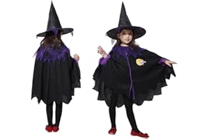 HenfuME Halloween dziewczyna stopień, wiedźma dziewczyna, Halloween wiedźma, stopień czarownicy dziecka, stopień Halloween dziecko dziewczyna, przejazd na Halloween dla dzieci-fioletowy
