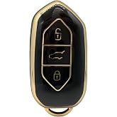 AutoHan Keys T10x T10F Akıllı Anahtar Kılıfı, 3 Tuşlu, Nano Koruma, Siyah-Altın