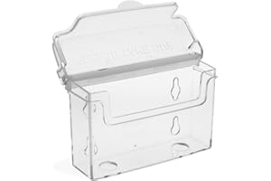 Taymar Portatarjetas de visita con tapa, también para exteriores, formato horizontal, transparente