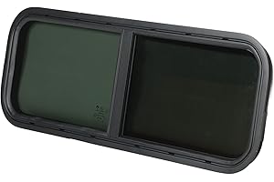 KAKAKE Fenêtre coulissante pour camping-car, montage horizontal vertical haute dureté, fenêtre de remorque coulissante 900 x 300 mm en verre trempé avec cadre fixe pour véhicules extérieurs
