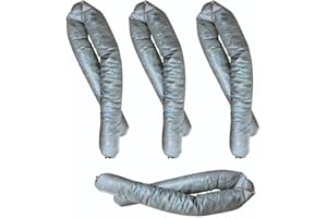 BearTOOLS Spill Control Absorbent Sock, For Cleanup of Non-Aggressive Oil & Water Based Fluids, Indoor/Outdoor Use, Made in UK - 1.2M x 76MM, 16L Maximum Absorption Capacity (4-pack)