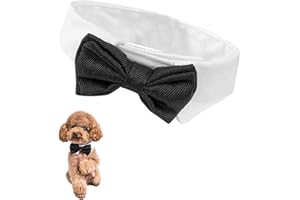 YINGMENGZHIGE Fliege Hund,Fliege für Hund Hochzeit,Hundefliege,Hunde Fliege Hochzeit,Formelle Hundehalsband,Verstellbares Halsband Halsketten für kleine Hunde bei Hochzeitsfeiern und Geburtstagsfeiern Schwarz (S)